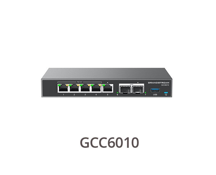Grandstream GCC6000 Built-in IPPBX (10 Users, 4 Concurrent Calls) + enterprise-grade firewall + VPN Router + 2 x 2.5 Gb, 5 x GigE Network Switch Grandstream GCC6000 Built-in IPPBX (10 Users, 4 Concurrent Calls) + enterprise-grade firewall + VPN Router + 2 x 2.5 Gb, 5 x GigE Network Switch